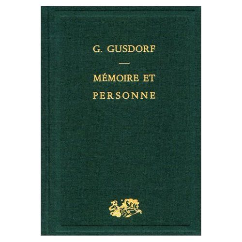 Emprunter MEMOIRE ET PERSONNE livre