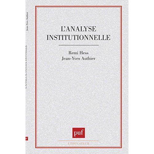 Emprunter L'analyse institutionnelle livre