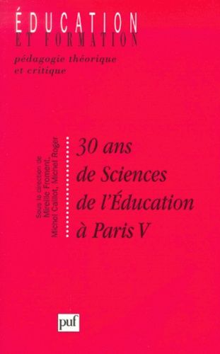 Emprunter 30 ans de sciences de l'éducation à Paris V livre