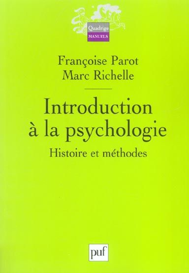 Emprunter Introduction à la psychologie / Histoire et méthodes livre