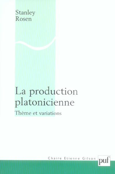 Emprunter La production platonicienne . Thème et variations livre