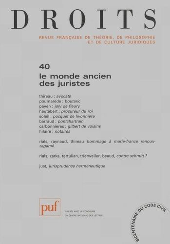 Emprunter Droits N° 40/2004 : Le monde ancien des juristes livre