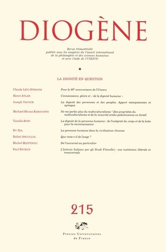 Emprunter Diogène N° 215, Juillet-Septembre 2006 : La dignité en question livre