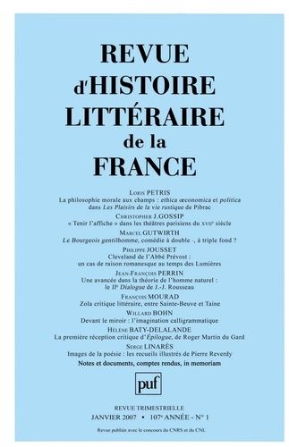 Emprunter Revue d'histoire littéraire de la France N° 1, janvier 2007 livre