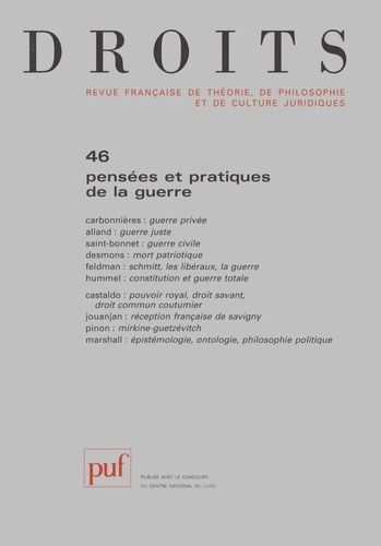 Emprunter Droits N° 46/2007 : Pensées et pratiques de la guerre livre