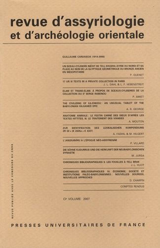 Emprunter Revue d'assyriologie et d'archéologie orientale N° 101/2007 livre