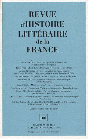 Emprunter Revue d'histoire littéraire de la France N° 1, Mars 2008 livre