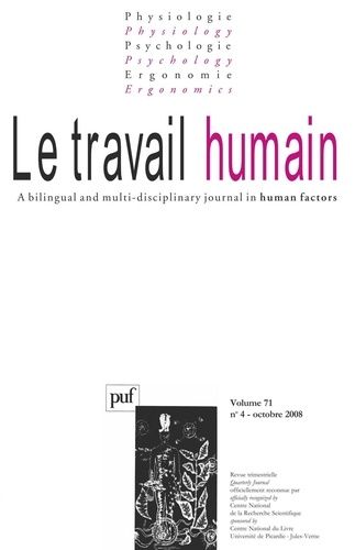 Emprunter Le travail humain Volume 71 N° 4, Octobre 2008 livre