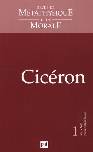 Emprunter Revue de Métaphysique et de Morale N° 1, Mars 2008 : Cicéron livre