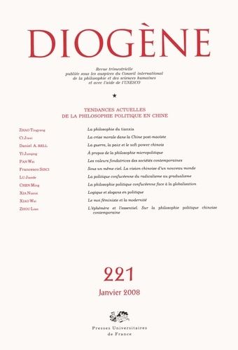 Emprunter Diogène N° 221, Janvier 2008 : Tendances actuelles de la philosophie politique en Chine livre