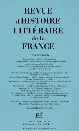 Emprunter Revue d'histoire littéraire de la France N° 1, Janvier-mars 2009 : Stendhal, Lamiel livre