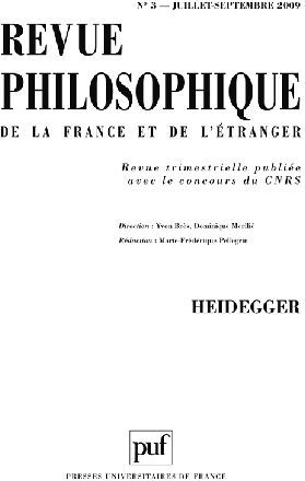 Emprunter Revue philosophique N° 3, Juillet-Septembre 2009 : Heidegger livre