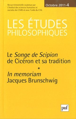 Emprunter Les études philosophiques N° 4, Octobre 2011 : Le Songe de Scipion de Cicéron et sa tradition. In me livre