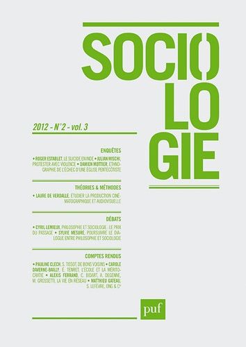 Emprunter Sociologie N° 2, vol.3, 2012 : Sociologie 2012 n 2 livre