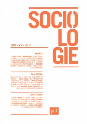 Emprunter Sociologie Volume 3 N° 4/2012 livre