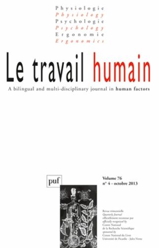 Emprunter Le travail humain Volume 76 N° 4, Octobre 2013 livre