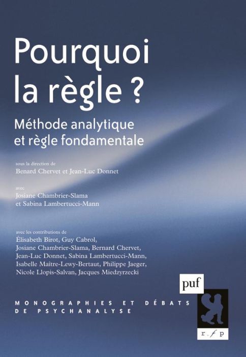 Emprunter Pourquoi la règle ? Méthode analytique et règle fondamentale livre