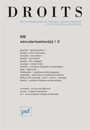 Emprunter Droits N° 59/2014 : Sécularisation(s). Tome 2 livre