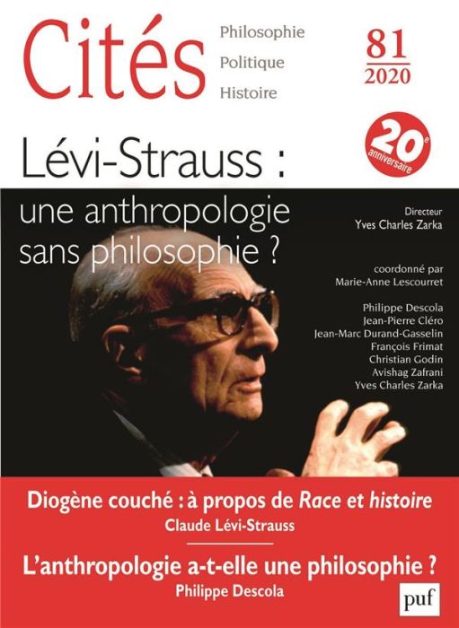 Emprunter Cités N° 81/2020 : Lévi-Strauss : une anthropologie sans philosophie ? livre