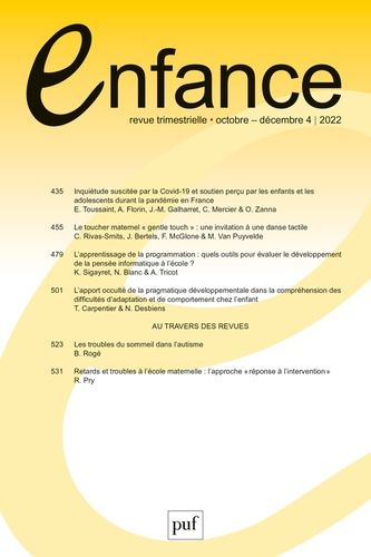 Emprunter Enfance N° 74, N° 4, octobre-décembre 2022 livre