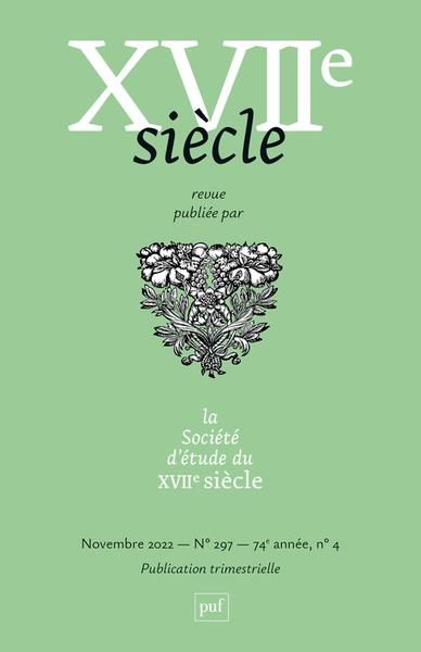 Emprunter XVIIe siècle N° 297, novembre 2022 livre