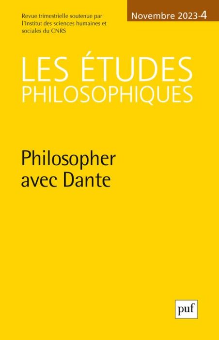 Emprunter Les études philosophiques N° 4, novembre 2023 : Philosopher avec Dante livre