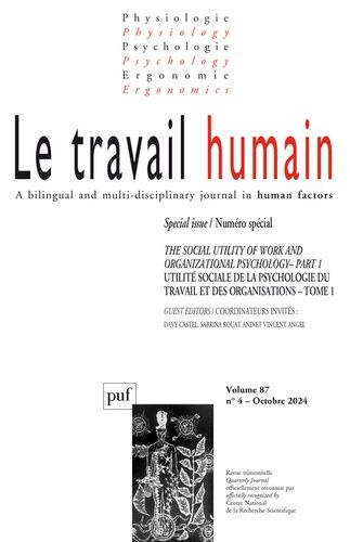 Emprunter Le travail humain Volume 87 N° 4, 2024 livre