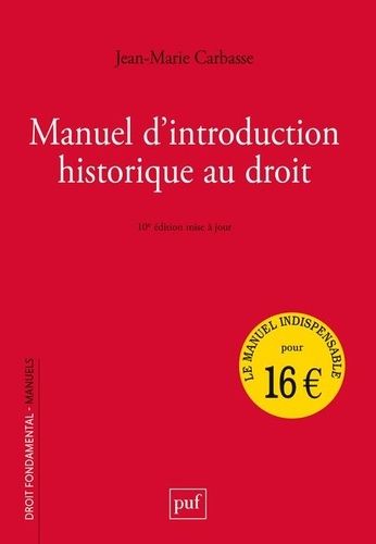 Emprunter Manuel d'introduction historique au droit. 10e édition livre