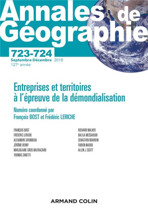 Emprunter Annales de Géographie N° 723-724, septembre-décembre 2018 : Entreprises et territoires à l'épreuve d livre