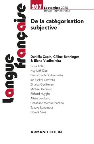 Emprunter Langue française N° 207, septembre 2020 : De la catégorisation subjective livre