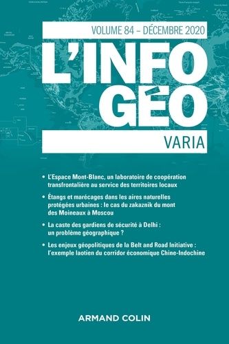 Emprunter L'information géographique N° 84, décembre 2020 : Varia livre