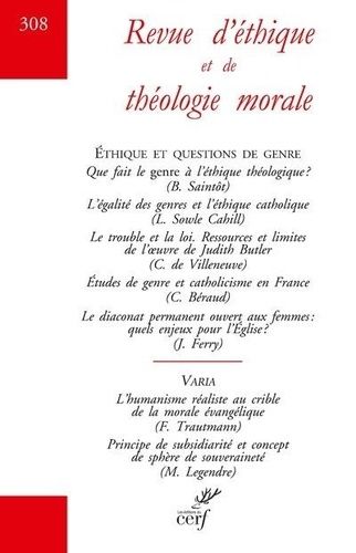 Emprunter Revue d'éthique et de théologie morale N° 308, décembre 2020 : Ethique et questions de genre livre