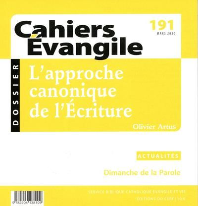 Emprunter Cahiers Evangile N° 191, mars 2020 : L'approche canonique de l'Ecriture livre