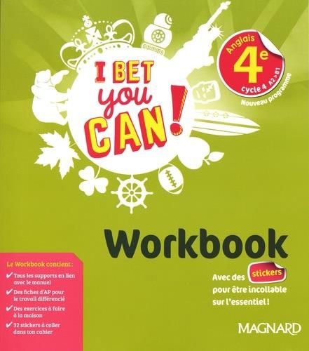 Emprunter Anglais 4e cycle 4 A2>B1 I bet you can! Workbook, Edition 2019 livre