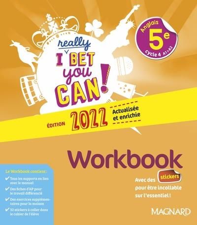 Emprunter Anglais 5e I Really Bet You Can! Workbook, Edition 2022 livre