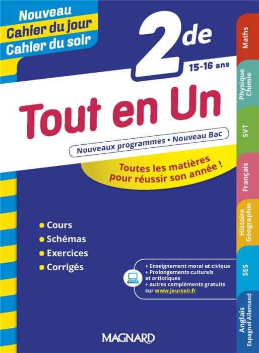 Emprunter TOUT EN UN 2DE - CAHIER DU JOUR CAHIER DU SOIR livre