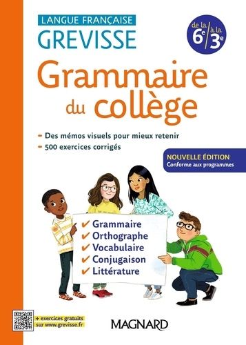 Emprunter Grammaire du collège. Grevisse Langue française - 6e à la 3e, Edition 2024 livre