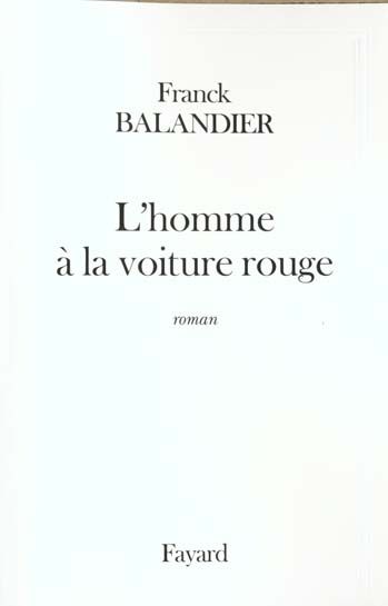 Emprunter L'homme à la voiture rouge livre