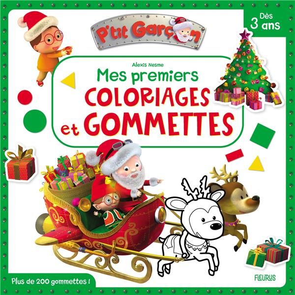 Emprunter Mes premiers coloriages et gommettes P'tit garçon (Noël). Plus de 200 gommettes ! livre