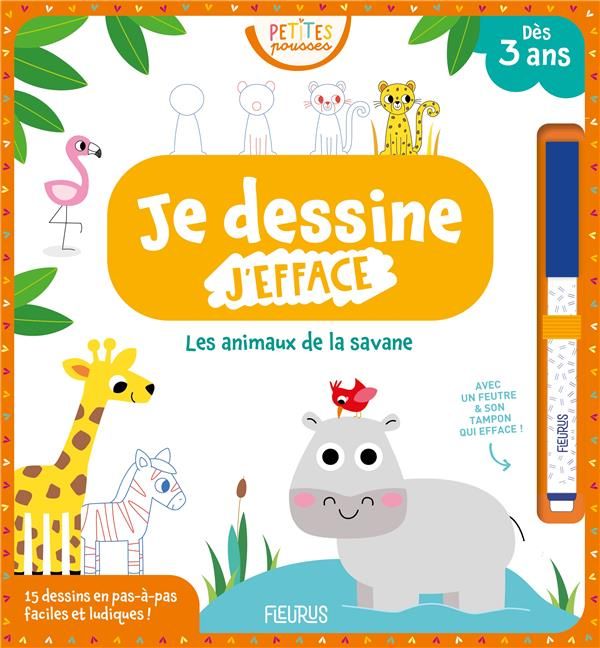 Emprunter Les animaux de la savane. Avec un feutre & son tampon qui efface ! livre