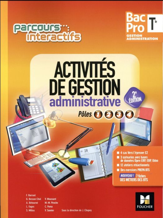 Emprunter Activités de gestion administrative Tle Bac pro gestion administration. Pôles 1, 2, 3, 4, 2e édition livre