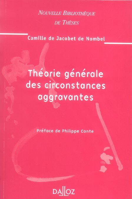 Emprunter Théorie générale des circonstances aggravantes livre