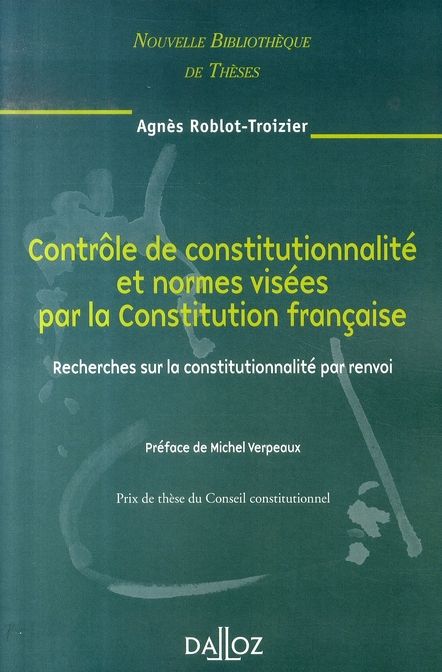 Emprunter Contrôle de constitutionnalité et normes visées par la Constitution française. Recherches sur la con livre