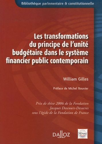 Emprunter Les transformations du principe de l'unité budgétaire dans le système financier public contemporain livre