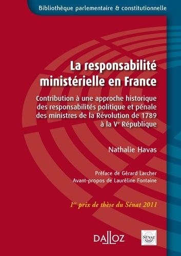 Emprunter La responsabilité ministerielle en France. Constribution à une approche historique des responsabilit livre