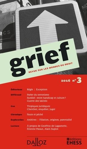 Emprunter Grief N° 3/2016 livre