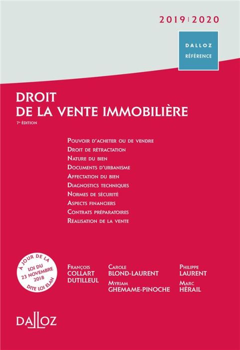 Emprunter Droit de la vente immobilière. Edition 2019-2020 livre