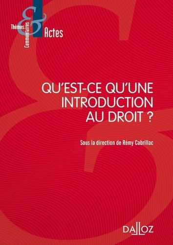 Emprunter Qu'est-ce qu'une introduction au droit ? livre