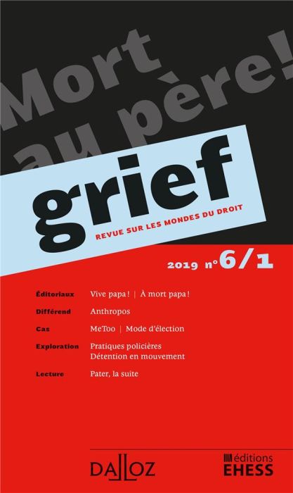 Emprunter Grief N° 6/1/2019 : Mort au père ! livre