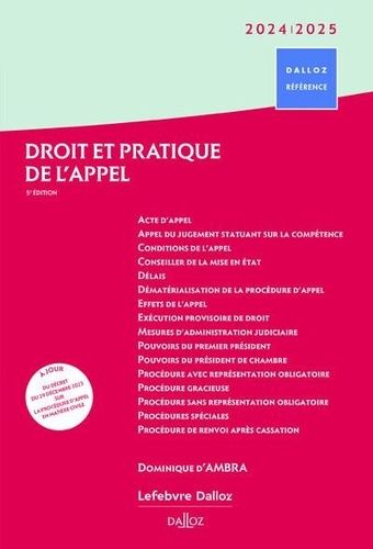 Emprunter Droit et pratique de l'appel. Edition 2024-2025 livre